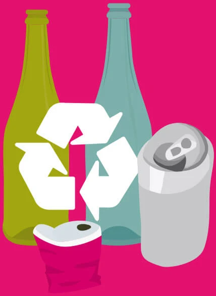 metals and glass are  100% recyclable