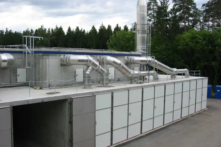 View of the air extraction system in Halbenrain (AT)