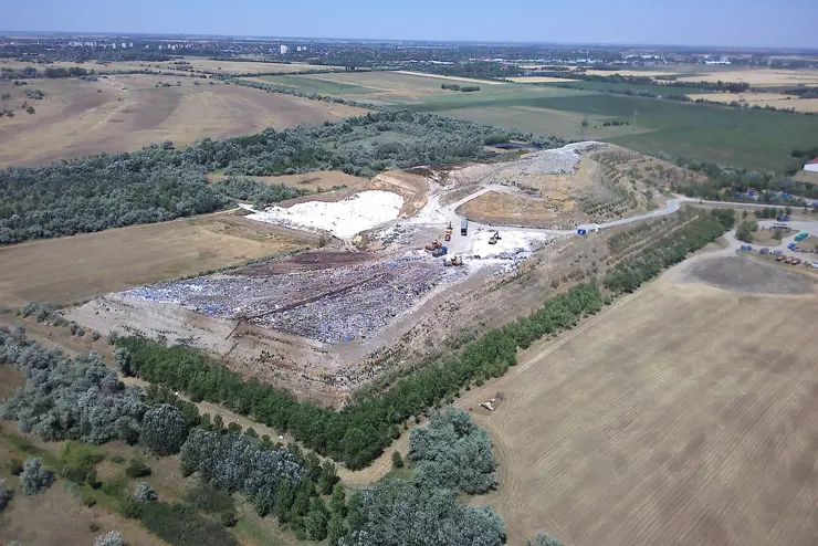 Hulladéklerakó üzem madártávlatból 2022