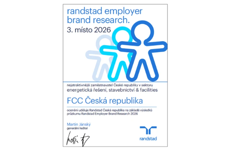 FCC Česká republika - 3. nejatraktivnější zaměstnavatel Randstad Award 2026