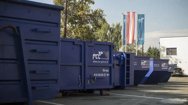 Containers at FCC location in Graz