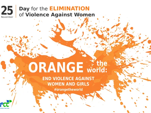 Orange color as the symbol of a better future for women and girls