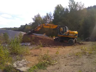 Remediation Milevsko- building an access road to sarcophagus