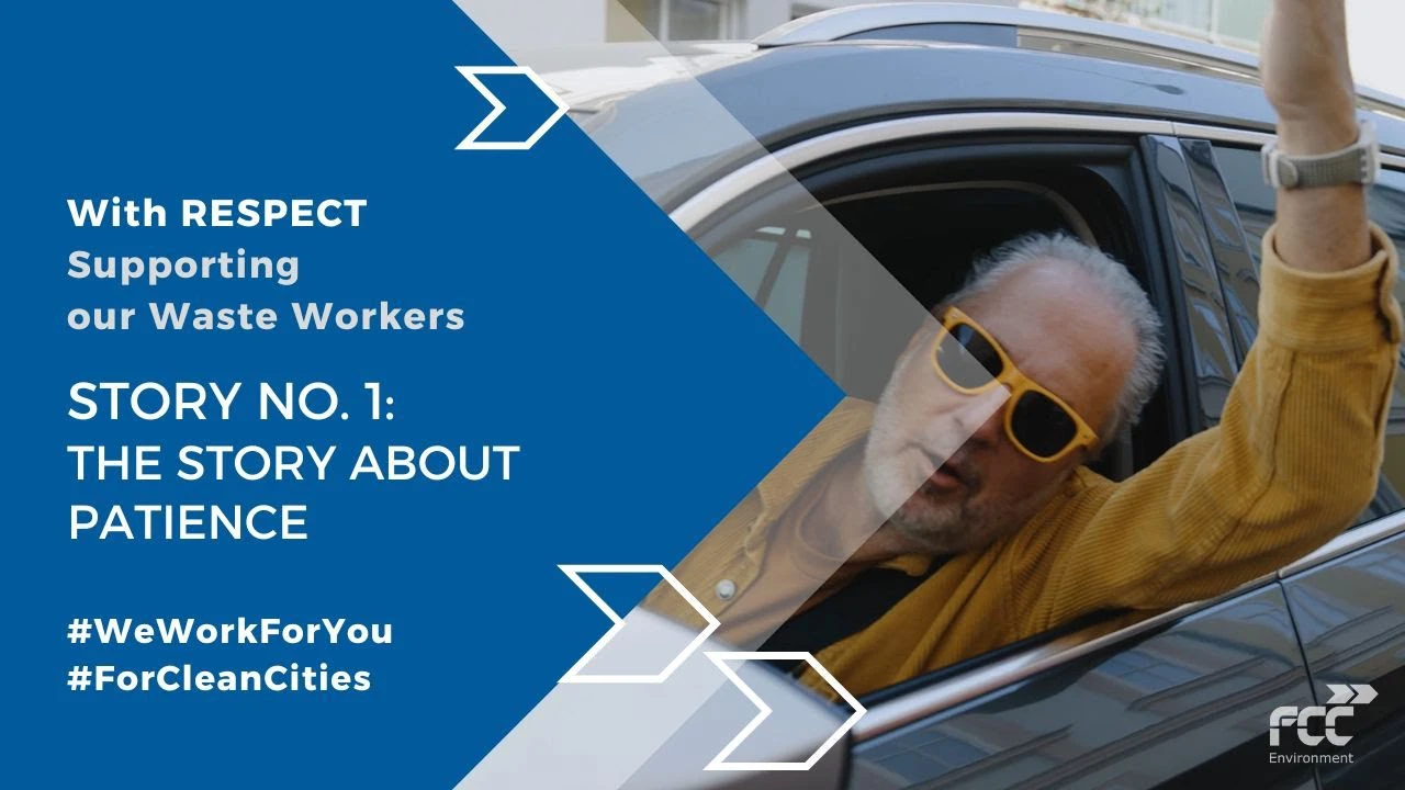 Thumbnail for FCC Environment video "With Respect: Story No. 1 – The Story About Patience", featuring a man waving from a car window.