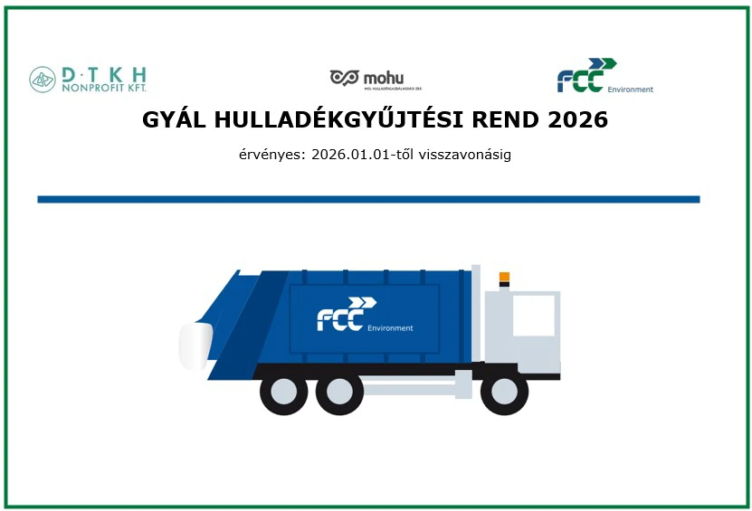 Gyűjtési naptár - Gyál 2026