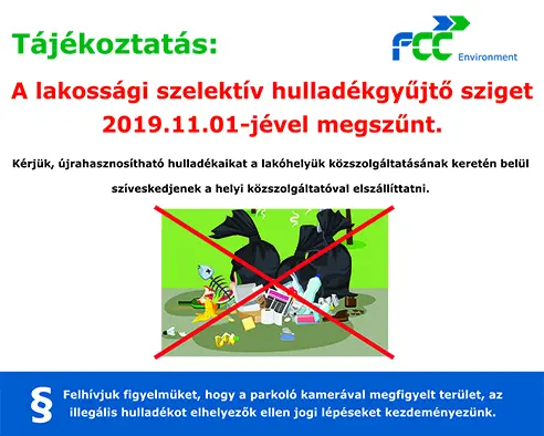 Gyűjtősziget megszűnése