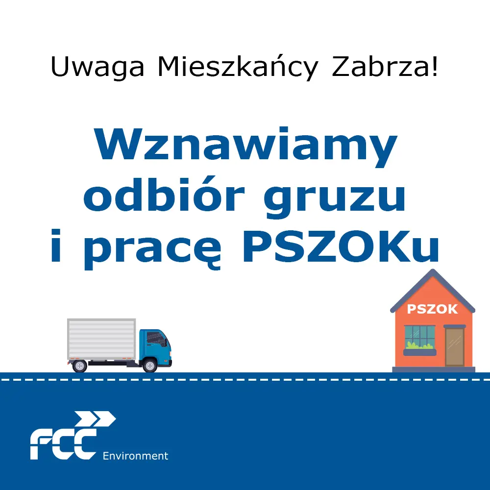 Zabrze: Komunikat dot. pracy PSZOKu i odbioru gruzu