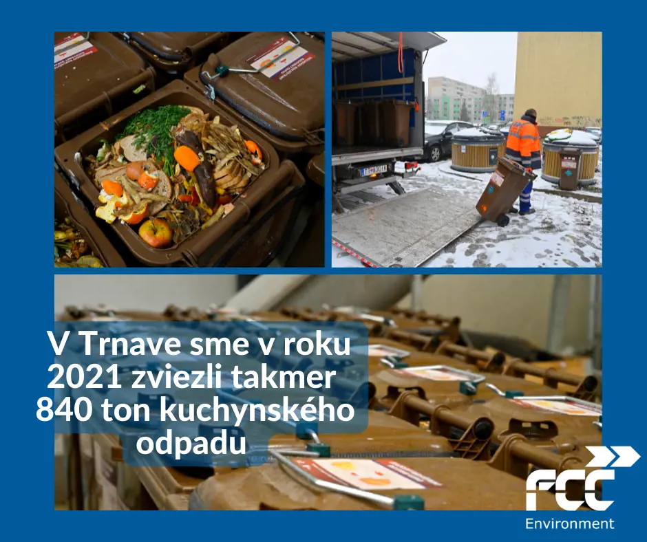 Za rok 2021 sme v Trnave zviezli takmer 840 ton kuchynského odpadu