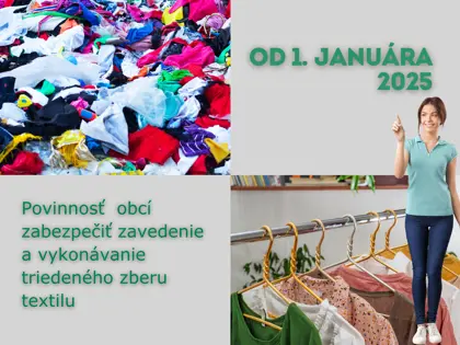 Od 1.1.2025 sú obce povinné zabezpečiť triedený zber textilu