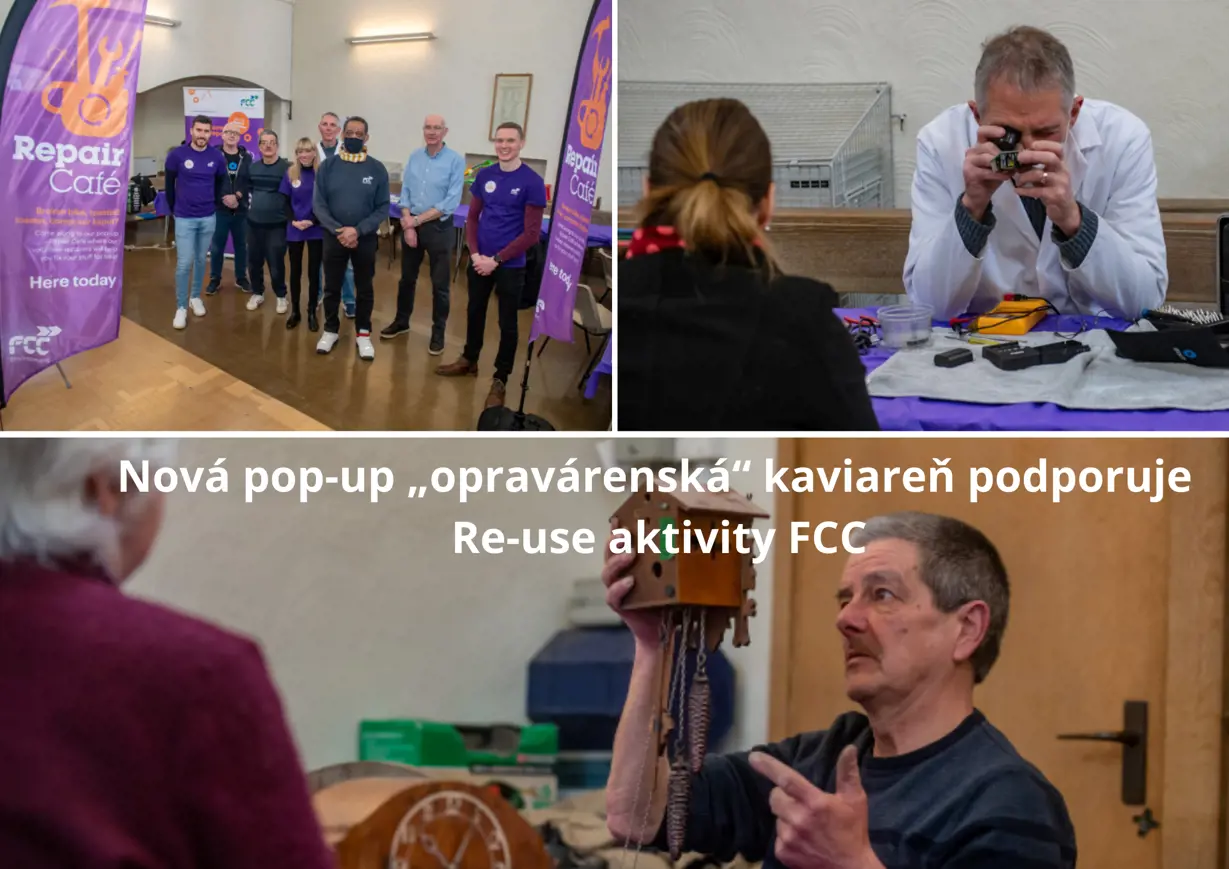 Nová pop-up „opravárenská“ kaviareň podporuje Re-use aktivity FCC